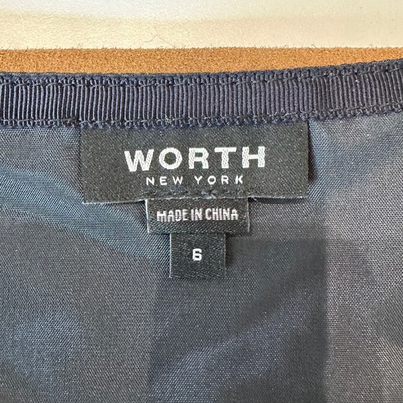 Worth New York, colorblock suede skirt navy/maroon/tan. Size 6, front kick. NEW! - Picture 10 of 10